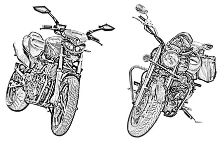 Motorcycles drawingの写真素材