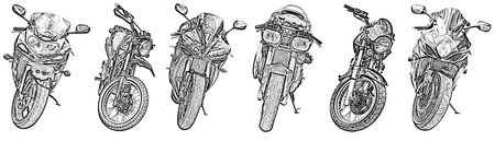 Motorcycles drawingの写真素材