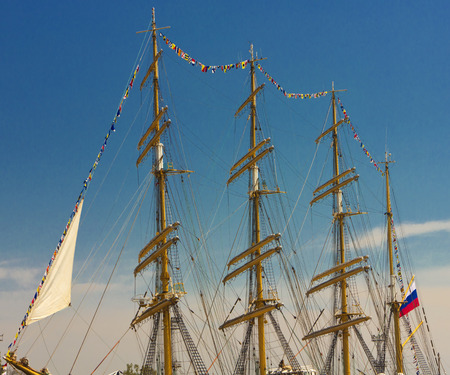 Masts of sailing shipの写真素材