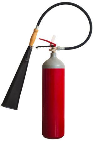 Fire extinguisher isolated on whiteの写真素材