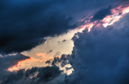 Beautiful sunset with colorful clouds in the sky