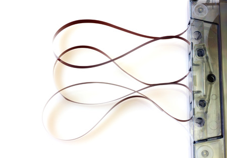 Audio tape isolated on whiteの写真素材