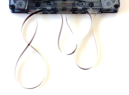 Audio tape isolated on whiteの写真素材