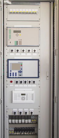 Control panel in modern electrical substationの写真素材
