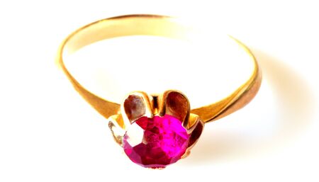 Golden ring isolated on white