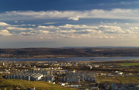Cityscape over Varna city, Bulgariaの写真素材