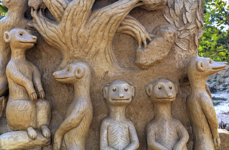 BURGAS, BULGARIA - OCTOBER 04: Sand sculpture in Burgas Sand Sculptures Festival on OCTOBER 04, 2015 in Burgas, Bulgariaのeditorial素材