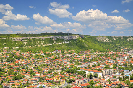 Beautiful cityscape over Provadia town, Bulgariaの写真素材