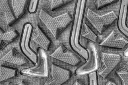 Grip technology for trekking shoes in black and whiteの写真素材