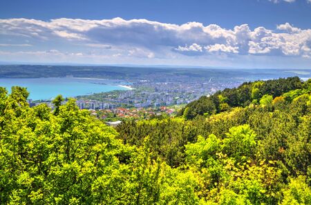 Beautiful landscape over city of Varna in Bulgariaの写真素材
