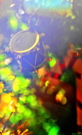 Colorful background of beautiful New Year decoration close up view