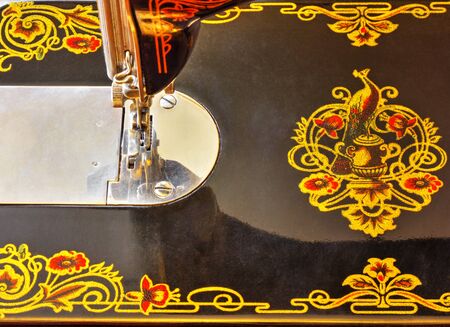 Vintage sewing machine close up viewの写真素材
