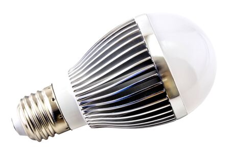 LED bulb isolated on white background close up viewの写真素材