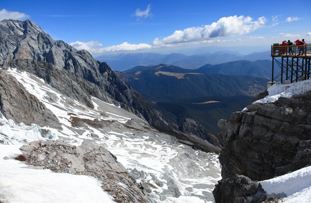 Jade dragon snow mountain in Yunnan, Chinaの写真素材