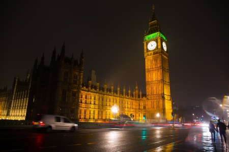 Elizabeth Tower known as the Big Ben in London, England, UKの写真素材