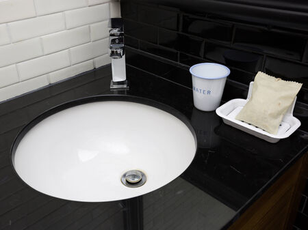 Interior of modern contemporary bathroom with sinkの写真素材