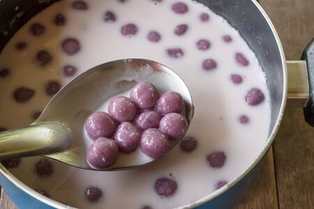 Dumplings in coconut cream, Bua Loi, Dessert of Thailandの写真素材