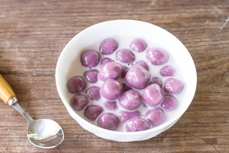 Dumplings in coconut cream, Bua Loi, Dessert of Thailandの写真素材