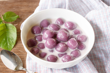 Dumplings in coconut cream, Bua Loi, Dessert of Thailandの写真素材