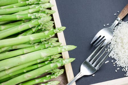 Fresh asparagus food backgroundの写真素材