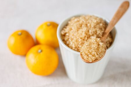 brown organic sugarの写真素材