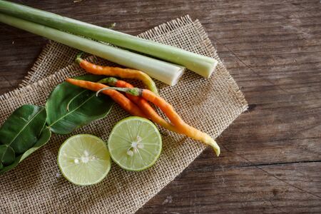 Asian herbs, ingredient for Thai food (Tom Yum)の写真素材