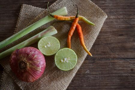 Asian herbs, ingredient for Thai food (Tom Yum)の写真素材