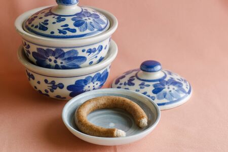 asia antique pattern style painting handmade on the blow ceramic (Porcelain), blue blow on pink...