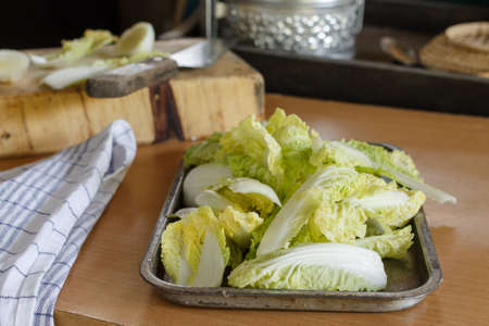 chinese cabbage prepare for cooking.