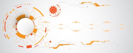 The background image shows the abstract concept of innovation and technology can be applied to your business.のイラスト素材