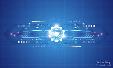 The background image shows the abstract concept of innovation and technology can be applied to your business.のイラスト素材