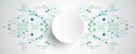 Vector abstract background shows the innovation of technology and technology concepts. Can be applied to your businesses.のイラスト素材