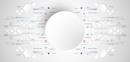 Vector abstract background shows the innovation of technology and technology concepts. Can be applied to your businesses.のイラスト素材