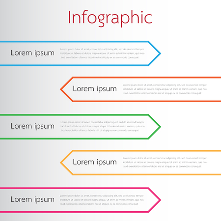 Vector infographic templates used for detailed reports. All 5 topics.のイラスト素材