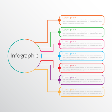 Vector infographic templates used for detailed reports. All 7 topics.のイラスト素材