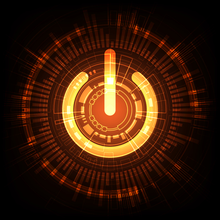 Switches used to open systems on a dark orange background.のイラスト素材