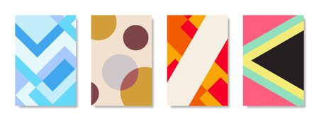 Vector background, geometric shapes, modern design in the concept of art. There are 4 types.のイラスト素材