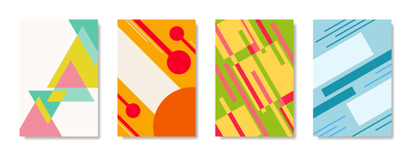 Vector background, geometric shapes, modern design in the concept of art. There are 4 types.のイラスト素材