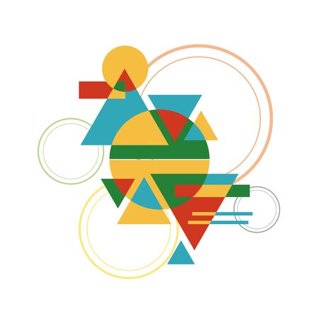 Vector background, geometric shapes, modern design in the concept of art.のイラスト素材