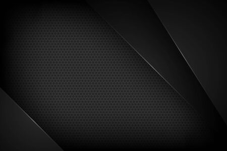Black abstract vector background with overlapping characteristics.のイラスト素材