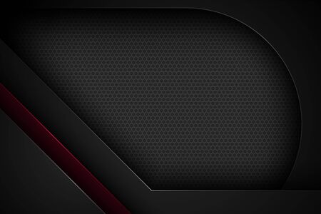 Black abstract vector background with overlapping characteristics.のイラスト素材