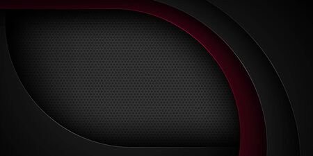 Black abstract vector background with overlapping characteristics.のイラスト素材