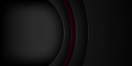 Black abstract vector background with overlapping characteristics.のイラスト素材