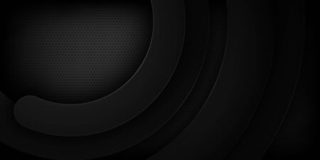Black abstract vector background with overlapping characteristics.のイラスト素材