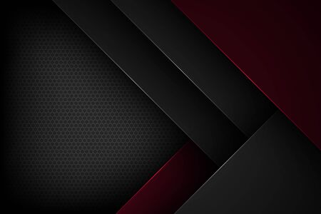 Black abstract vector background with overlapping characteristics.のイラスト素材