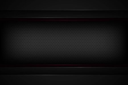 Black abstract vector background with overlapping characteristics.のイラスト素材
