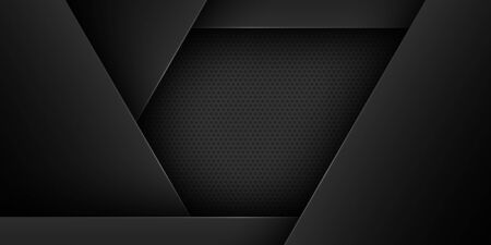 Black abstract vector background with overlapping characteristics.のイラスト素材