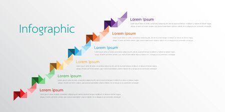 Vector infographic templates used for detailed reports. All 6 topics.のイラスト素材