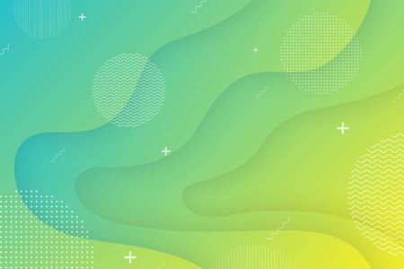 Colorful background With proportions and components in a fluid, wavy shape and color gradation.のイラスト素材