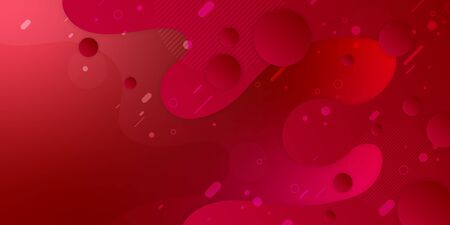 Red background With proportions and components in a fluid, wavy shape and color gradation.のイラスト素材